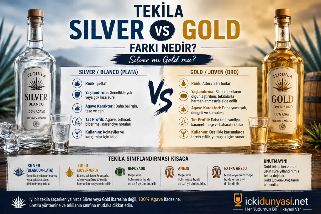 Silver ve Gold tekila karşılaştırması Silver ve Gold tekila karşılaştırması