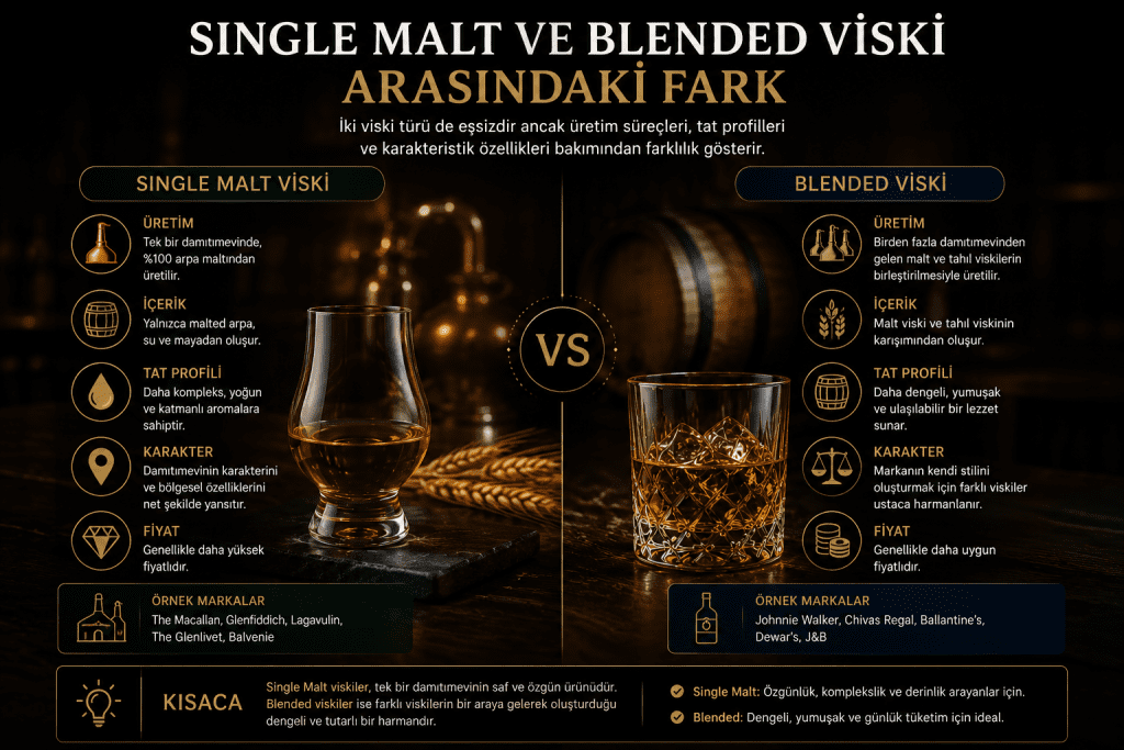 Single Malt ve Blended Viski Arasındaki Fark Single Malt ve Blended Viski Arasındaki Fark