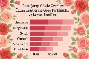 Rose Şarap Gövde Oranları Üzüm Çeşitlerine Göre Farklılıklar ve Lezzet Profilleri